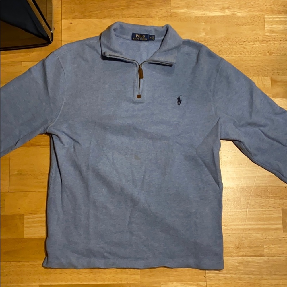 Ralph Lauren Light Blue Quarter Zip Sweater